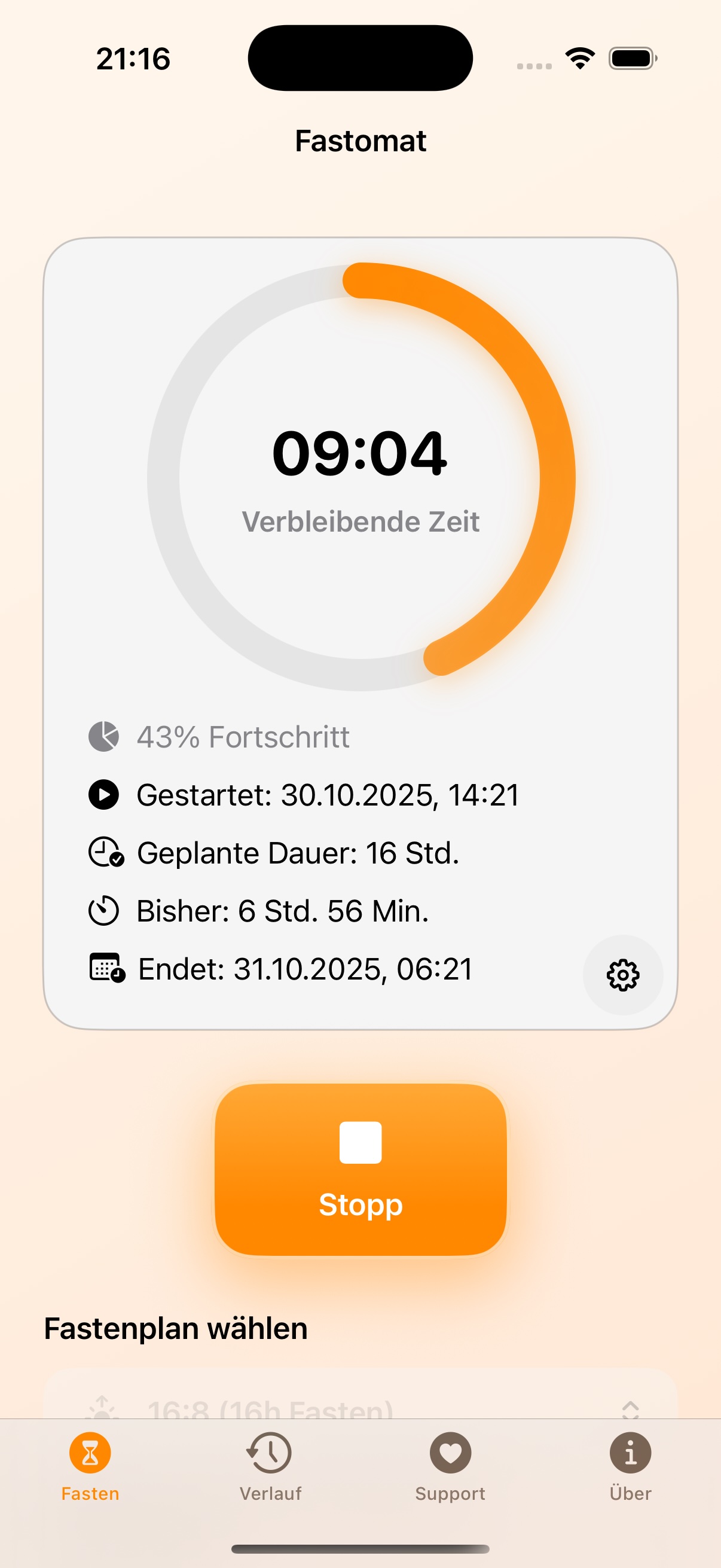 Fastomat App – Fortschrittsanzeige